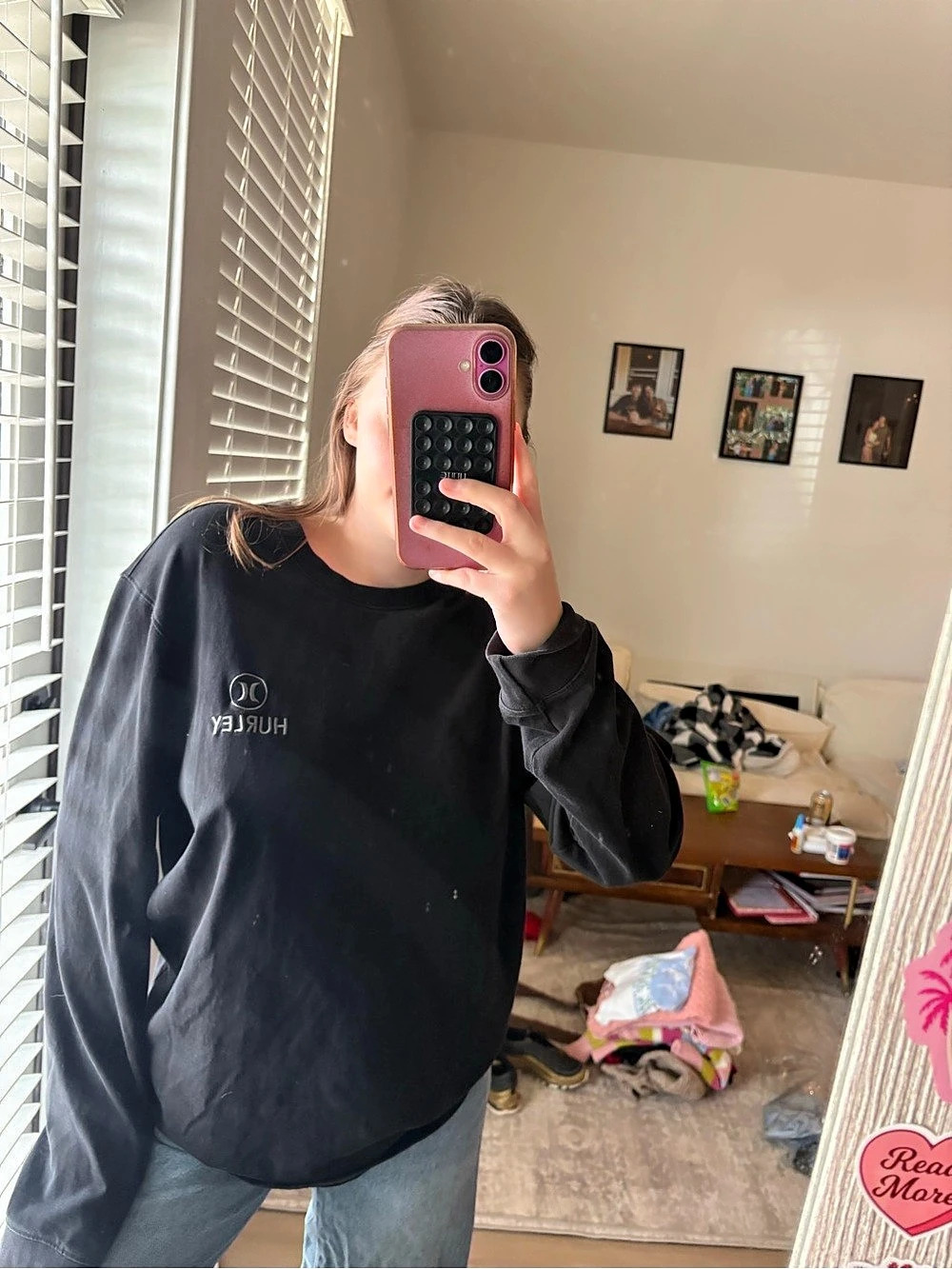 Hurley Black Logo Sweatshirt Size Large